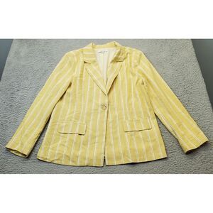 Abbeline Blazer Womens Medium Multi Striped Long Sleeve Single Breasted 1 Button